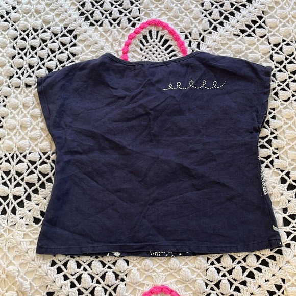 Cute Jenny lemons Linen print crop sleeveless top size XS - Picture 3 of 6